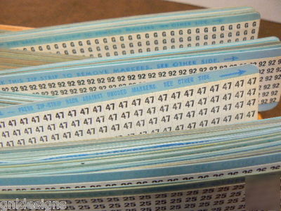 242+ cards brady wire label markers -letters & numbers 
