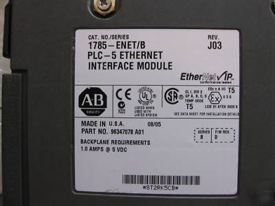 Allen bradley plc-5/30B/e w/ 1785-enet/b, excellent 