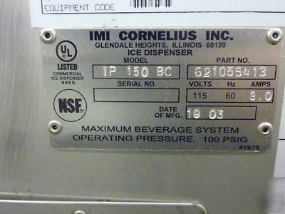 Cornelius drop in 8 flavor soda fountain