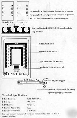 Link tester provide rapid cable networktroubleshooting 