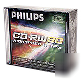 10 philips brand 4X 12X cd-rw rewritable disk free ship