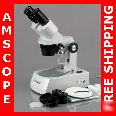 10X-20X-30X-60X stereo microscope w/ 2 halogen lights