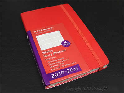 18 mo 2010-2011 moleskine large red weekly planner hard