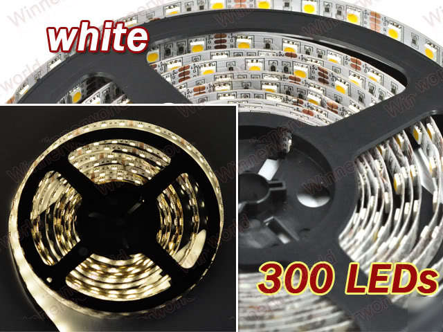 Cool white 5M 500CM 5050 smd 300LEDS strip light+powern