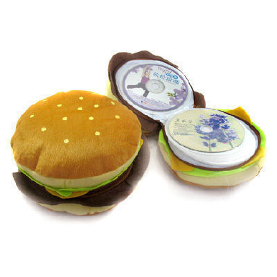 Creative hamburger cd dvd case box wallet hold 24 disc