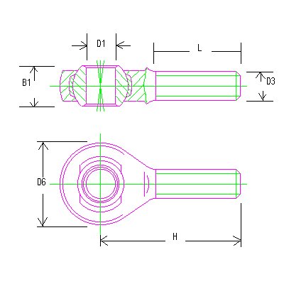 Isolated threaded rod end 1 1/4