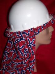 Rebel conferderate flag hard hat neck shade