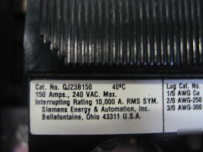 Siemens 250 amp 208/120V 3P4W main breaker panelboard 