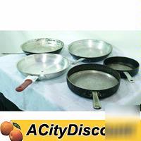 Assorted set of 5 commercial kitchen fry/ saute pans