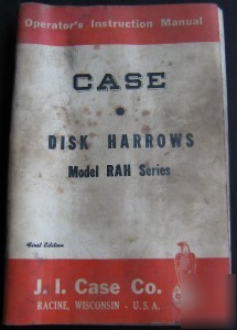 Case tractor disk harrows owners catalog book 1956