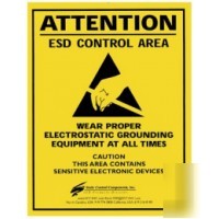 Esd warning poster, 17"w x 22"h 18-403