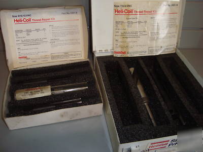 Helicoil thread kits 7/8-9 & 9/16-12 lot of (2) kits