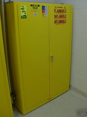 Justrite flammable storage cabinet 2 door 45 gallon cap