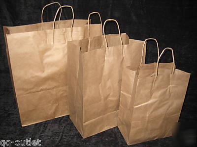 Mixed 300 kraft brown paper handle shopping gift bags