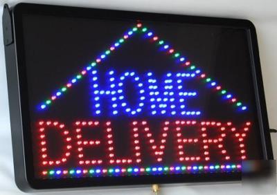 New home delivery shop sign led colour animated 