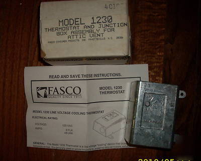 New thermostat line voltage cooling attic vent jct box 