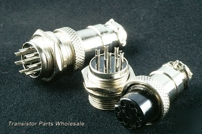 Pkg 10, 8 pin male & female panel chassis connector kit