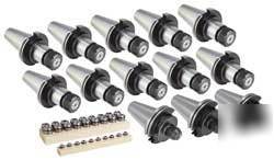 Techniks 45 pc CAT50 cnc tooling package cat-50 collets