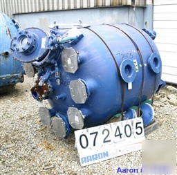 Used: pfaudler closed glass lined receiver tank, 350 ga