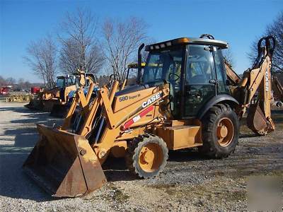 2006 case 580 super m 580SM backhoe 4-1 bkt a/c e-stick