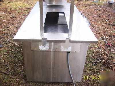 6' heated stainless steel prep, sandwich table w rack 