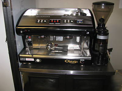 Espresso coffee machine, coffee grinder & 2-dr cooler