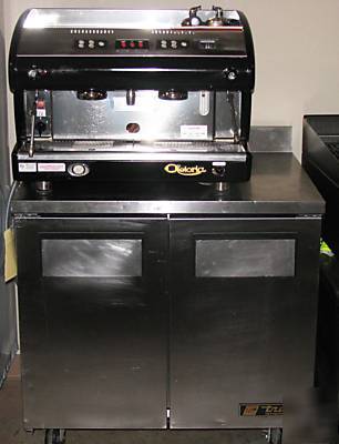 Espresso coffee machine, coffee grinder & 2-dr cooler