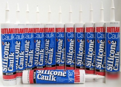 New 12PK rutland black silicone caulk sealant 