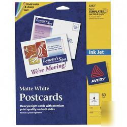 New avery ink jet matte coated postcards 3263