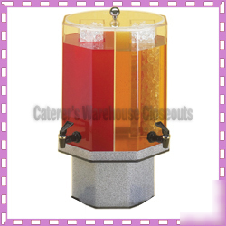 New dual chamber beverage dispenser 5 gal. gray granite 
