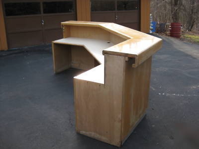 Reception desk oak wood large