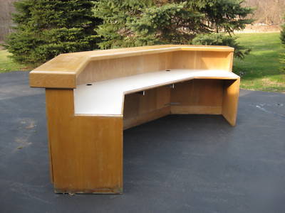 Reception desk oak wood large