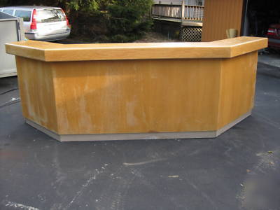 Reception desk oak wood large