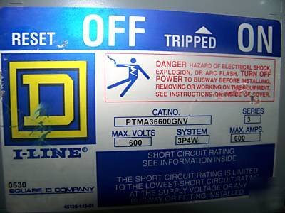 Square d PTMA36600GNV bus plug 600AMP switch disconnect