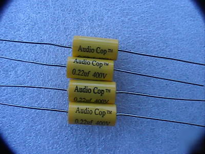 4 pcs audio cop 400V 0.22UF 224 tubular axial audio cap