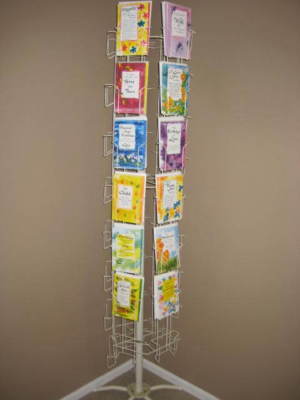 48 pk greeting card v&h wire spinner stand display rack