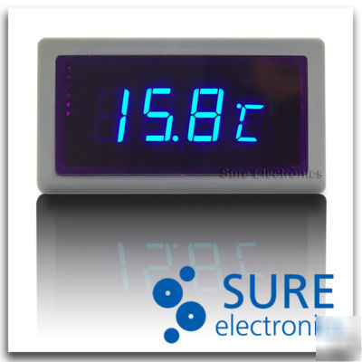 Blue car digital thermometer temperature meter in&out