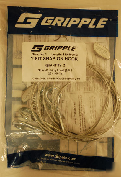 New gripple no 2 y fit snap on hook 23-100 lb 5FT+460MM 