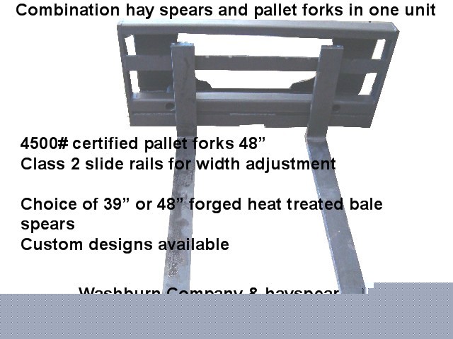 Pallet forks & hayspear combo 4500# forks 48