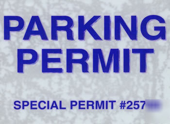 Parking permit windshield static cling pass