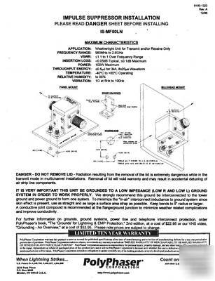 Polyphaser is-MF50LN lightning arrestor surge protector