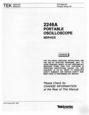 Tek tektronix 2246A complete operation + service manual