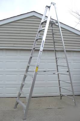 Werner 10' aluminum platform ladder 12' overall P410
