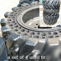 Flat proof skid steer tires 14X17.5 (a set of 4 ) used 