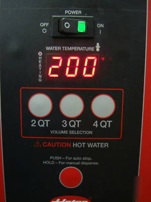 Hatco 208V atmospheric hot water heater + dispenser awd