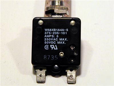 Lot of 12 potter & brumfield 5 amp reset cb W58XB1A4