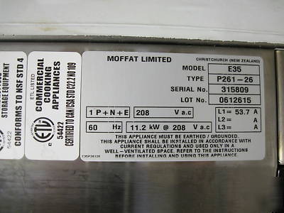 New moffat E35 full size electric convection oven 