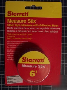 New *starrett* 6 ft measure stix tape 