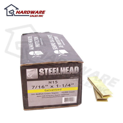 Steelhead galvanized staples 7/16X 1-1/4
