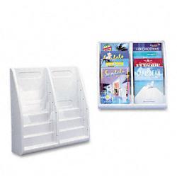 New multi-tiered magazine holder, 8 pockets, 20-1/4W...